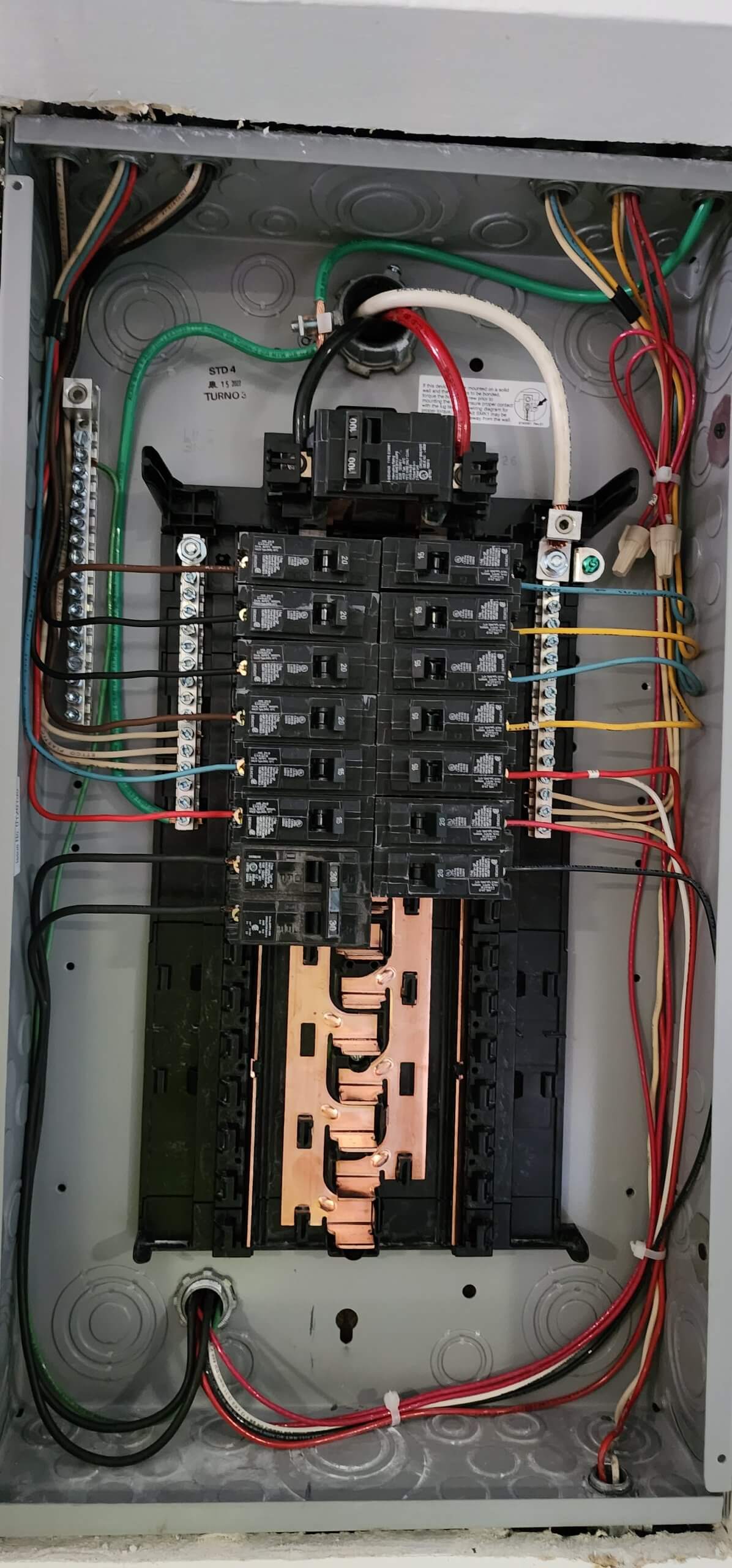 Electrical service panel replacement and wiring