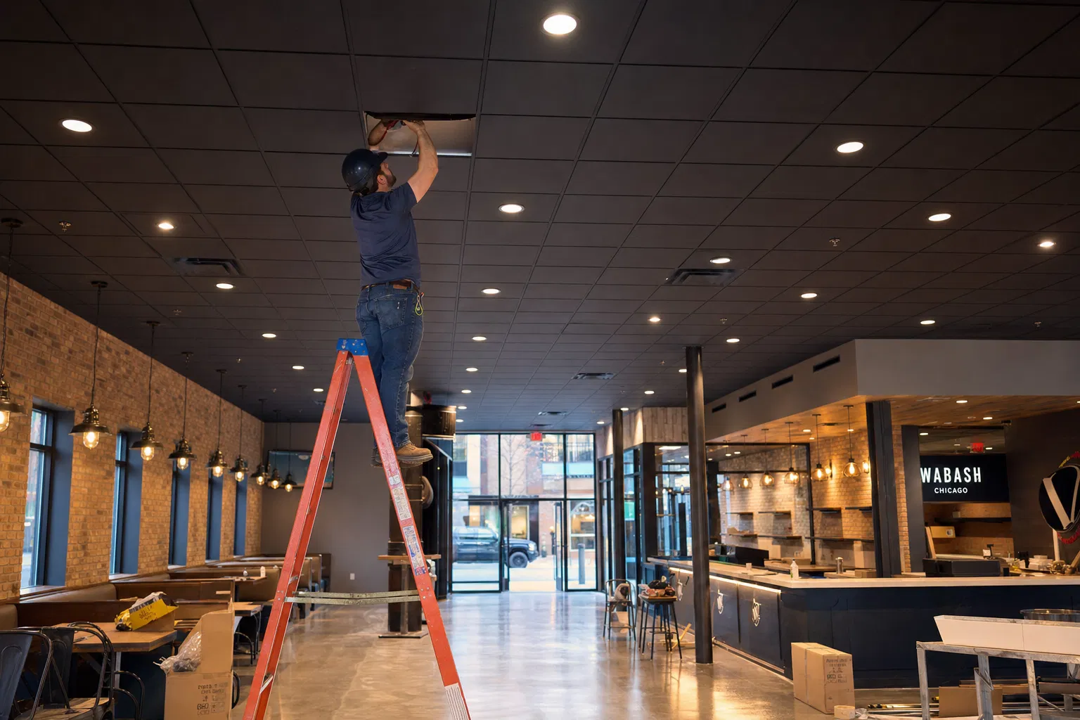Commercial lighting installation and LED retrofit work by MCC Electric