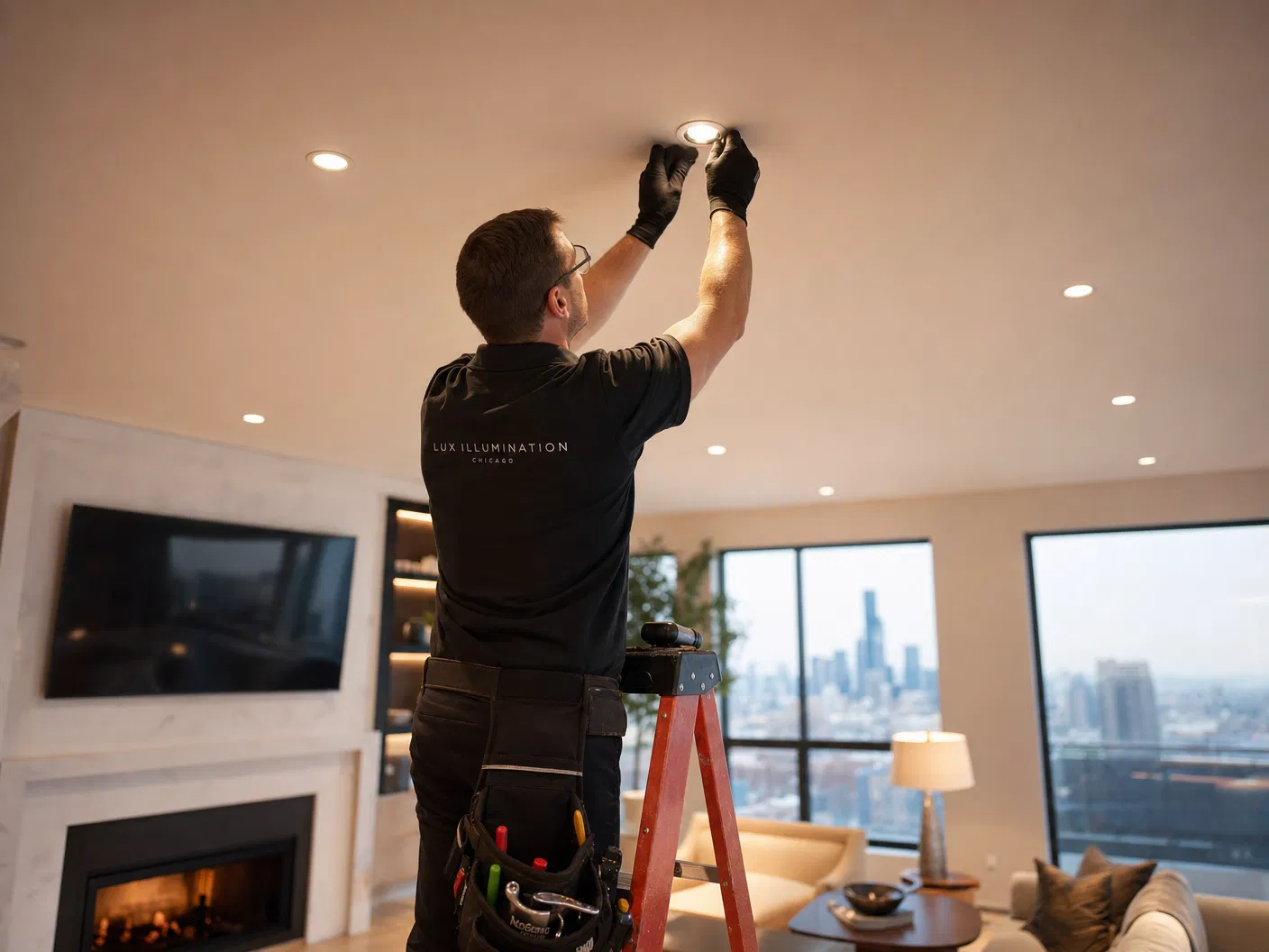 Commercial lighting service and fixture work by MCC Electric